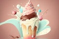 Sweet and Delicious Milkshake: An Illustration of Food Art as a Dream. Generative AI