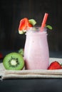 Sweet and delicious strawberry milkshake Royalty Free Stock Photo