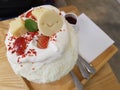 Smiley face on Bingsu Royalty Free Stock Photo