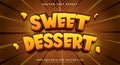 Sweet Dessert editable text effect Template Royalty Free Stock Photo