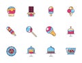 Sweet dessert jar candy and pastry icons set Royalty Free Stock Photo