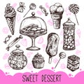 Sweet Dessert Set Royalty Free Stock Photo