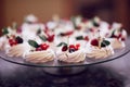 Sweet dessert table at a wedding.Cakestand at a wedding Royalty Free Stock Photo