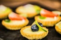 Sweet dessert Tartlets with fresh blueberry