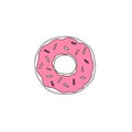 Sweet dessert. Vector donut illustration with glaze