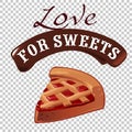 Sweet dessert vector illustration piece of pie