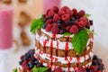 Sweet desserts with berries and fruit served on the buffeta feast of cakes served on the buffet Royalty Free Stock Photo