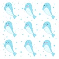 Sweet dolphins design, vector illustration.A set of emotion icons