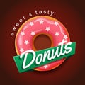 Sweet donut advertising banner Royalty Free Stock Photo