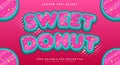 Sweet Donut 3d editable text effect Royalty Free Stock Photo