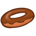 Sweet doughnut with chocolate topping bakery bread cuisine pastry handdrawn doodle