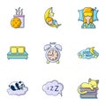 Sweet dream icons set, cartoon style Royalty Free Stock Photo
