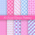 Sweet dream seamless patterns. Vector illustration Royalty Free Stock Photo