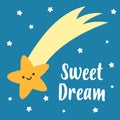 Sweet dreams. Cute sleeping star