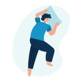 Young man sleeps on side. Vector illustration Royalty Free Stock Photo