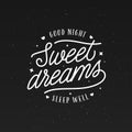 Sweet dreams good night typography. Vector vintage illustration. Royalty Free Stock Photo