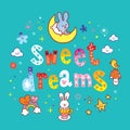 Sweet dreams lettering design Royalty Free Stock Photo