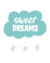 Sweet dreams. Vector hand written lettering quote. Unique hand written lettering phrase. Creative lettering postcard Royalty Free Stock Photo