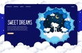 Sweet dreams vector website landing page design template Royalty Free Stock Photo