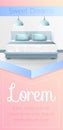 Sweet Dreams Vertical Banner, Bedroom Interior Royalty Free Stock Photo