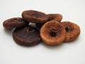 Sweet dry fig fruit isolated white background Royalty Free Stock Photo