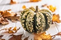 Sweet dumpling pumpkin on white table Royalty Free Stock Photo