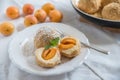 Sweet dumplings filled with apricots Royalty Free Stock Photo