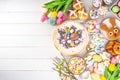 Sweet Easter brunch background Royalty Free Stock Photo