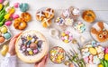 Sweet Easter brunch background Royalty Free Stock Photo