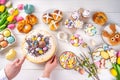 Sweet Easter brunch background Royalty Free Stock Photo