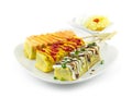 Sweet Egg Tomago in Skewers Japanese Style Royalty Free Stock Photo