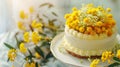 Sweet Elegance: Mimosa Cake for Women\'s Day, Union of Taste and Refinement