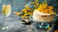 Sweet Elegance: Mimosa Cake for Women\'s Day, Union of Taste and Refinement.