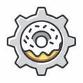 Sweet Engineering Donut Gear Icon Royalty Free Stock Photo