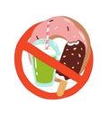 Sweet fast food is prohibited Royalty Free Stock Photo