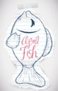 Sweet Fish Sketch for April Fools' Prank, Vector Illustration