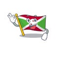 Sweet flag burundi cartoon character making an Okay gesture Royalty Free Stock Photo