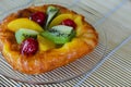 Sweet flaky pastry with fruits Royalty Free Stock Photo