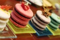 Sweet flavored french macarons