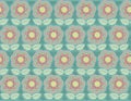 Sweet Floral seamless groovy pattern in retro style. Vintage moodd ,Hand drawn pastel blossom Vector illustration
