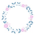 Sweet floral wreath on white background