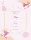 Sweet flower luxury wedding card romantic vector