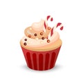 Sweet food chocolate creamy cupcake set vector illustration Royalty Free Stock Photo