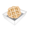 Baked Round Waffles in White Paper Box