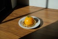 Sweet food of dessert Orange Cake with orange mousse Royalty Free Stock Photo