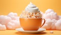 Sweet food and drink dessert, coffee, cream, sugar, candy, ice cream, chocolate, milk, whipped cream generated by AI