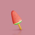 Sweet food icon. Watermelon Ice cream. 3d render