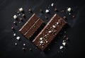 sweet food placed on a table chocolate cubes Royalty Free Stock Photo