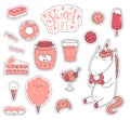 Sweet food stickers Royalty Free Stock Photo