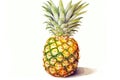 Sweet food tropical fresh pineapple plant healthy fruit nature illustration background